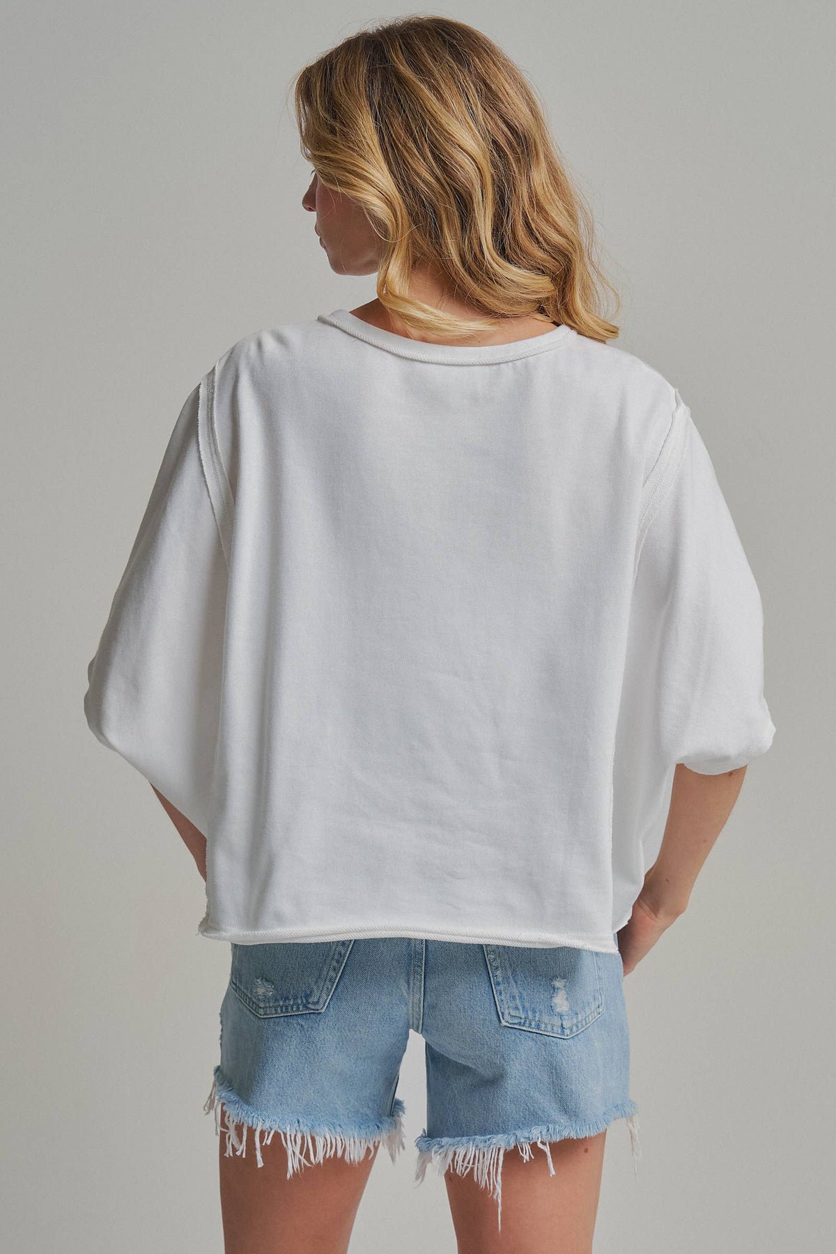 FOOTBALL TOUCHDOWN LETTER PATCH GAMEDAY KNIT TOP - OFF WHITE