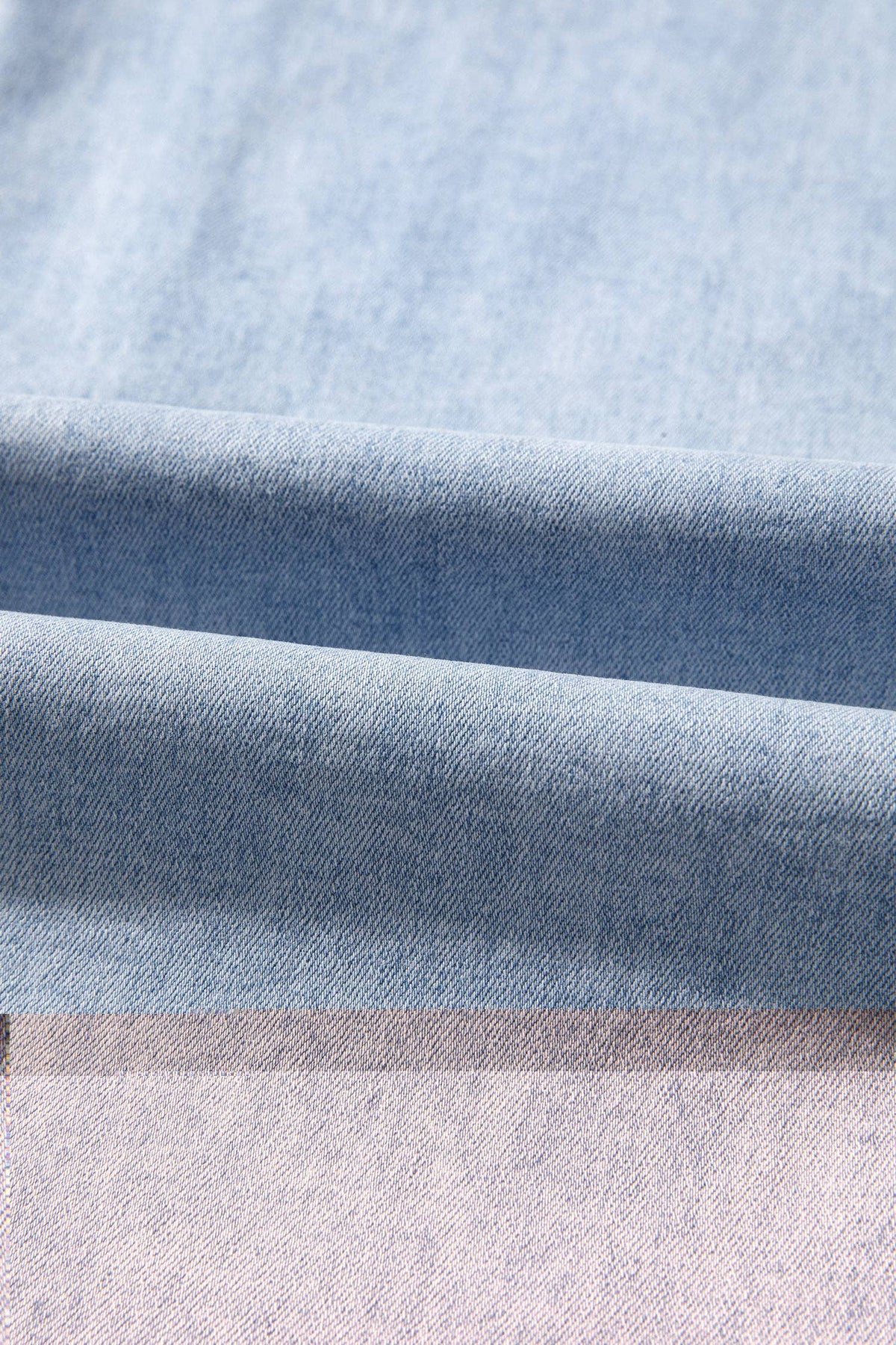 Lace Color Block Wide Leg Denim Pants - Beau Blue