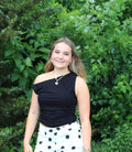 Back in Black - Asymmetric Black - Slim Off Shoulder Sleeveless Shirt