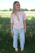 Harbor Breeze - Dusty Blue and White - Ankle Length Jeans