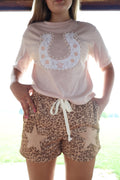 Leopard Stars - Khaki Drawstring - Shorts