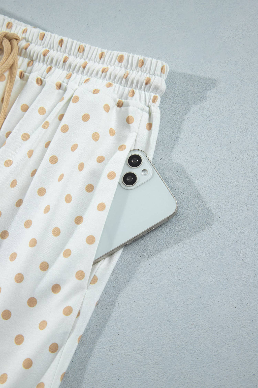 Polka Dot Patchwork Long Sleeve Casual Two Piece Set